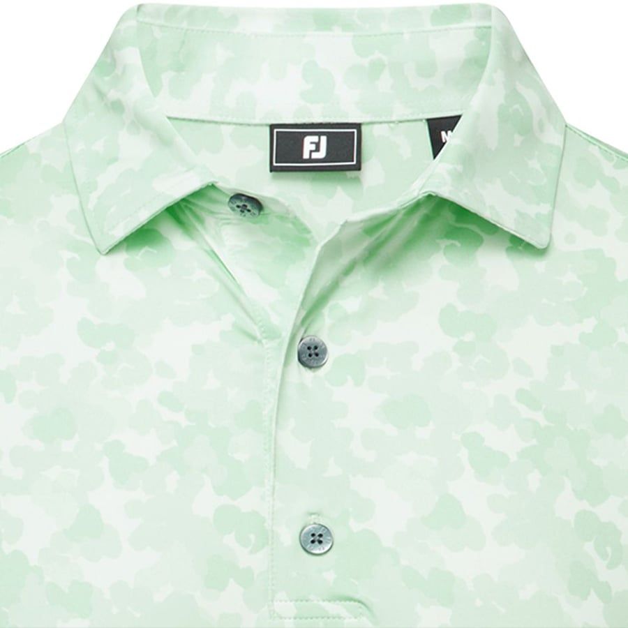 Áo Golf Tay Ngắn FootJoy Leaf Camo Lisle, Self Collar 32695 | FootJoy