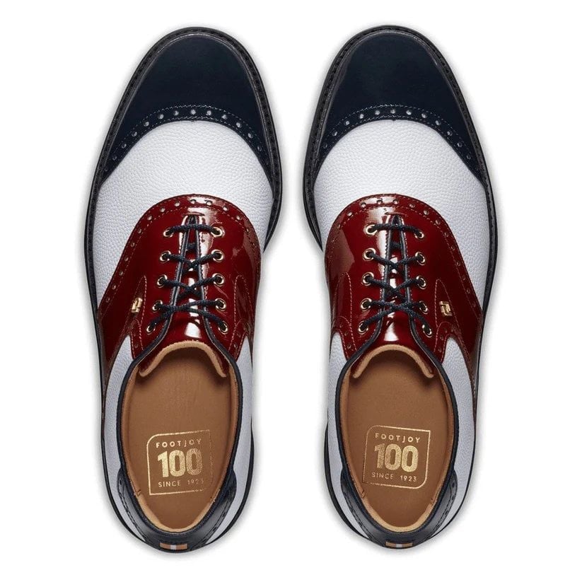 Giày golf nam DJ PREM 100 YRS WHT/NVY/RED 54393 | FootJoy
