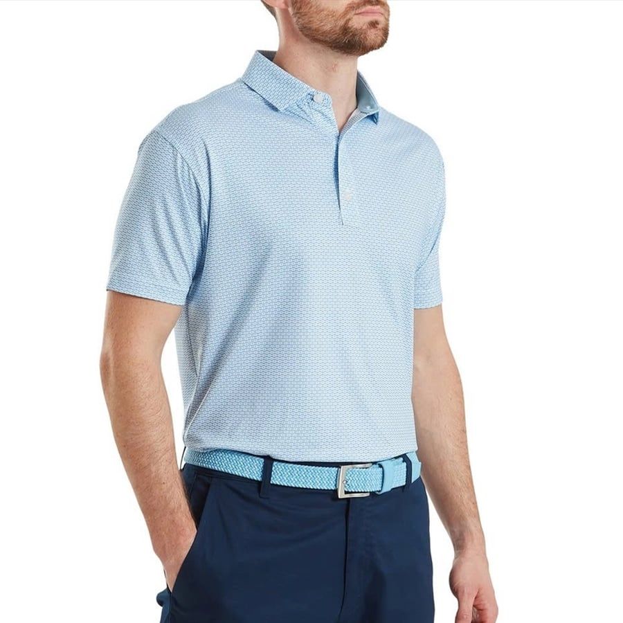 Áo Golf Tay Ngắn Nautical Flag Print Lisle Self Collar 3948