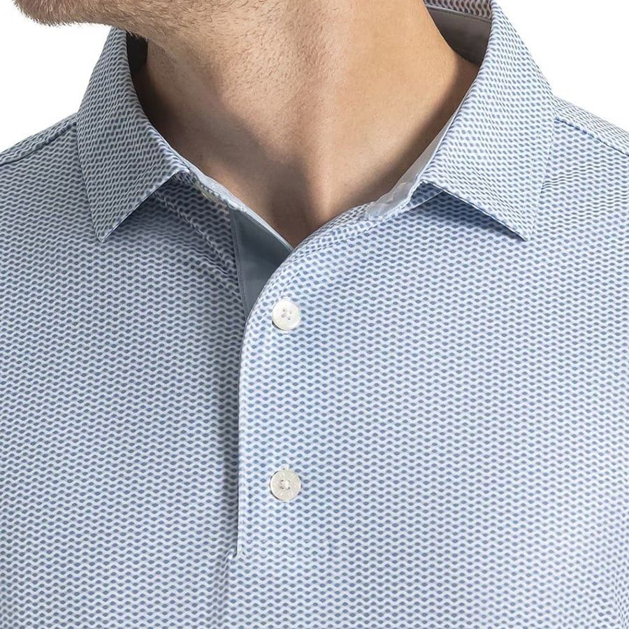 Áo Golf Tay Ngắn  FJ Wave Print Lisle Self Collar 39494 | Foot