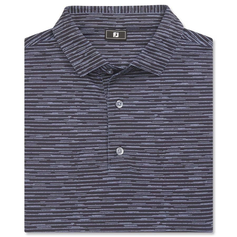 Áo golf nam tay ngắn Broken Stripe Print Pique Black / Periwinkle 3744