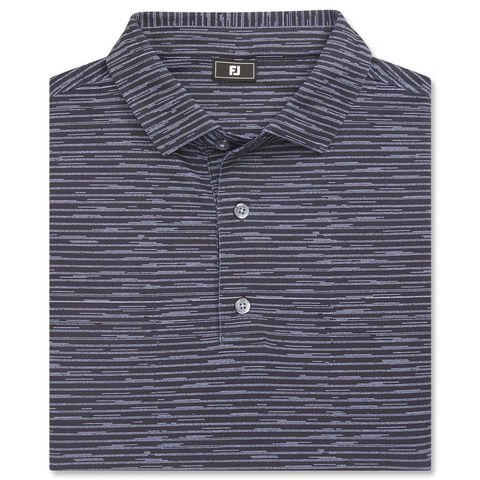 Áo golf nam tay ngắn Broken Stripe Print Pique Black / Periwinkle 37444 | FootJoy