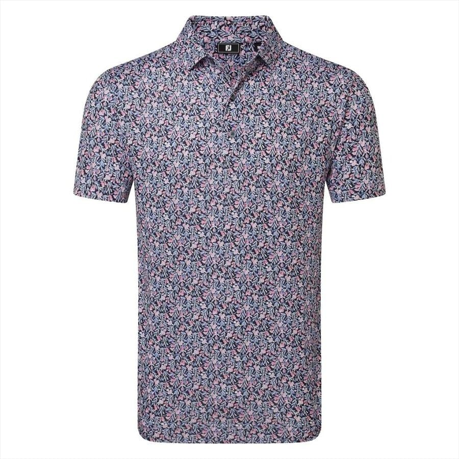 Áo Golf Tay Ngắn Meadow Print Lisle Self Collar 39451 | Foo