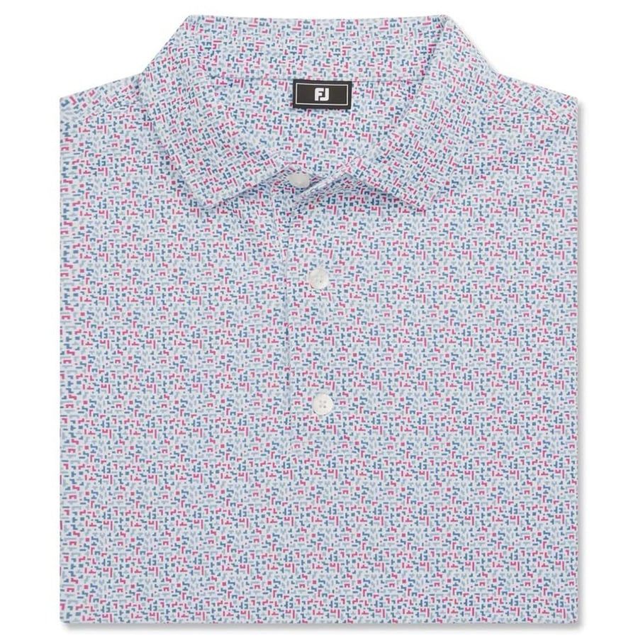 Áo golf nam tay ngắn Gamer Print Pique White / Air Blue / High Tide /