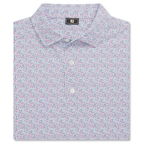 Áo golf nam tay ngắn Gamer Print Pique White / Air Blue / High Tide / Magenta 37441 | FootJoy