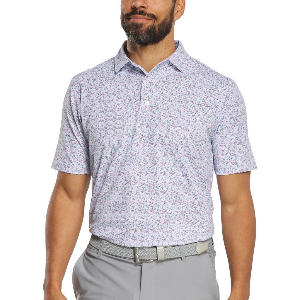 Áo golf nam tay ngắn Gamer Print Pique White / Air Blue / High Tide /