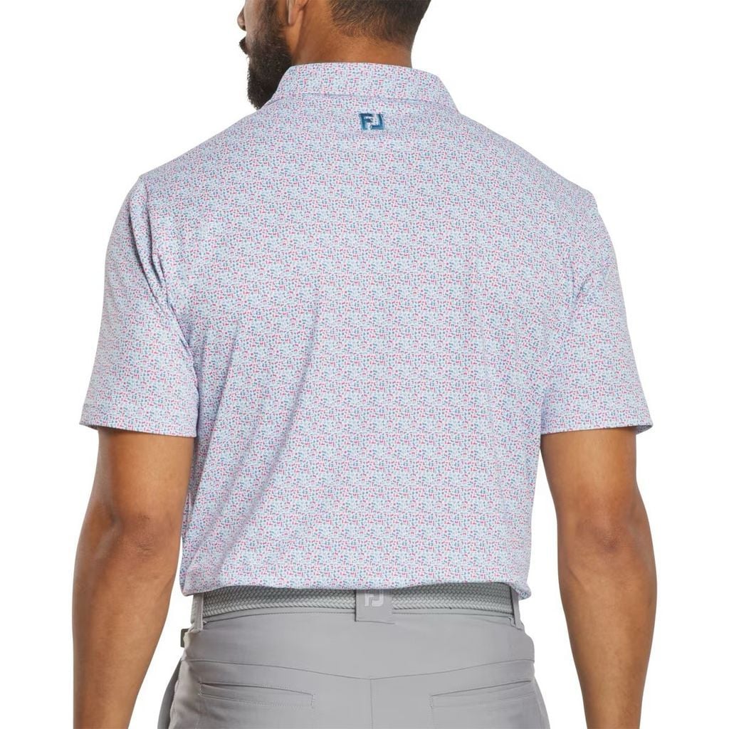 Áo golf nam tay ngắn Gamer Print Pique White / Air Blue / High Tide /