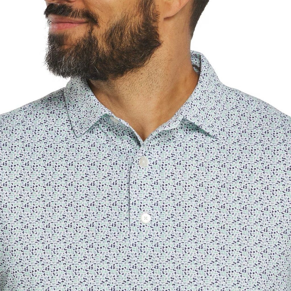 Áo golf nam tay ngắn Gamer Print Pique White / Steel Blue / Navy / Sea