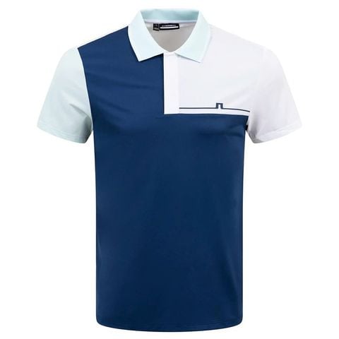 Áo golf nam tay ngắn Cliff Reg Polo Estate Blue GMJT09557-O341 | J.Lindeberg