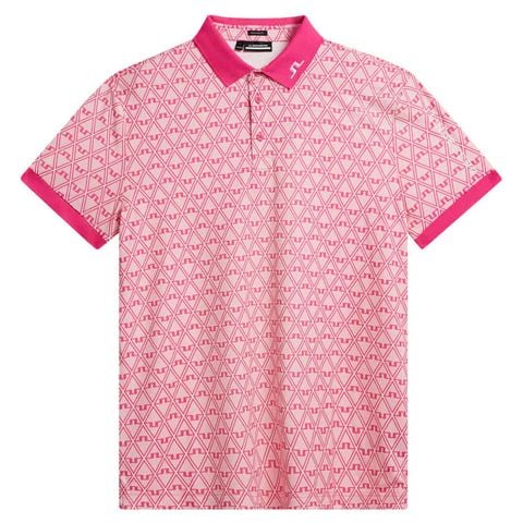Áo golf nam tay ngắn Tour Tech Reg Fit Print Polo Geo Powder Pink GMJT09167-S192 | J.Lindeberg