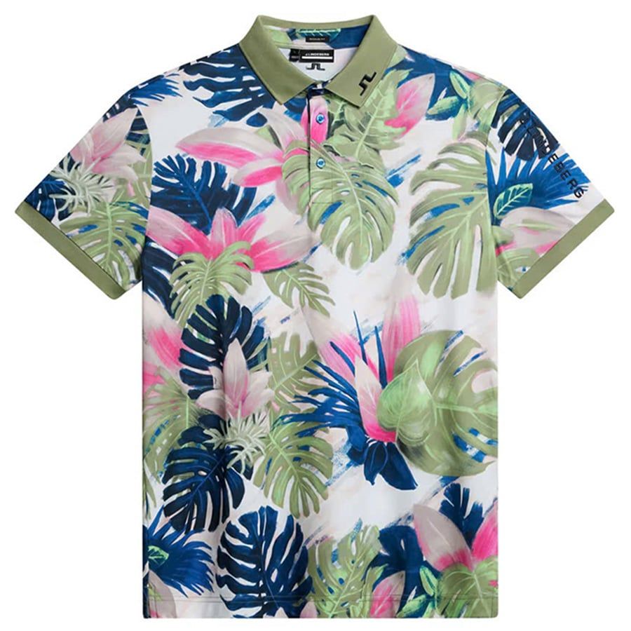 Áo golf nam tay ngắn Tour Tech Reg Fit Print Polo Calypso Oil Green GM