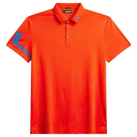 Áo golf nam tay ngắn Heath Regular Fit Polo Tangerine Tango Melange GMJT09159-I182 | J.Lindeberg