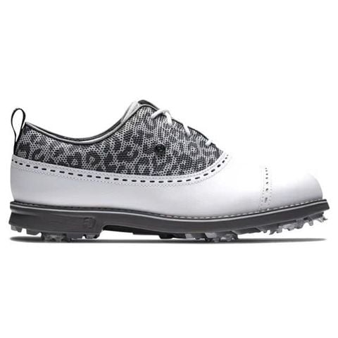 Giày golf nữ Premiere Series - Cap Toe Women WHITE/CHARCOAL/LEOPARD PRINT 99037 | FootJoy