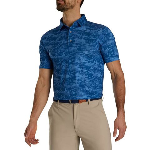 Áo golf nam tay ngắn 82202 CLOUD CAMO LISLE, SELF COLL MEGA SALE | FootJoy