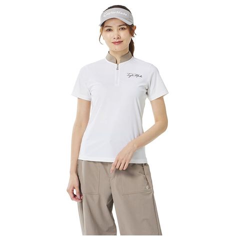 Áo golf nữ tay ngắn zip cổ Mandarin  2WFTO-TL516 WHITE M20323 | TaylorMade