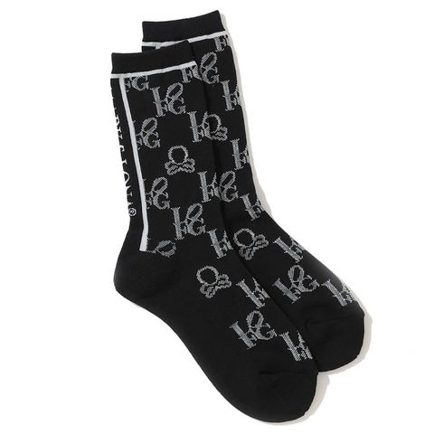 Vớ golf nữ cổ cao Ever Monogram Socks MLF-5A-FS33 ( Black ) | MARK & LONA