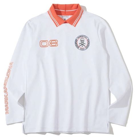 Áo golf nam tay dài Octa8 Performance Long-Sleeve Polo MLM-5A-AP02 (White) | MARK & LONA