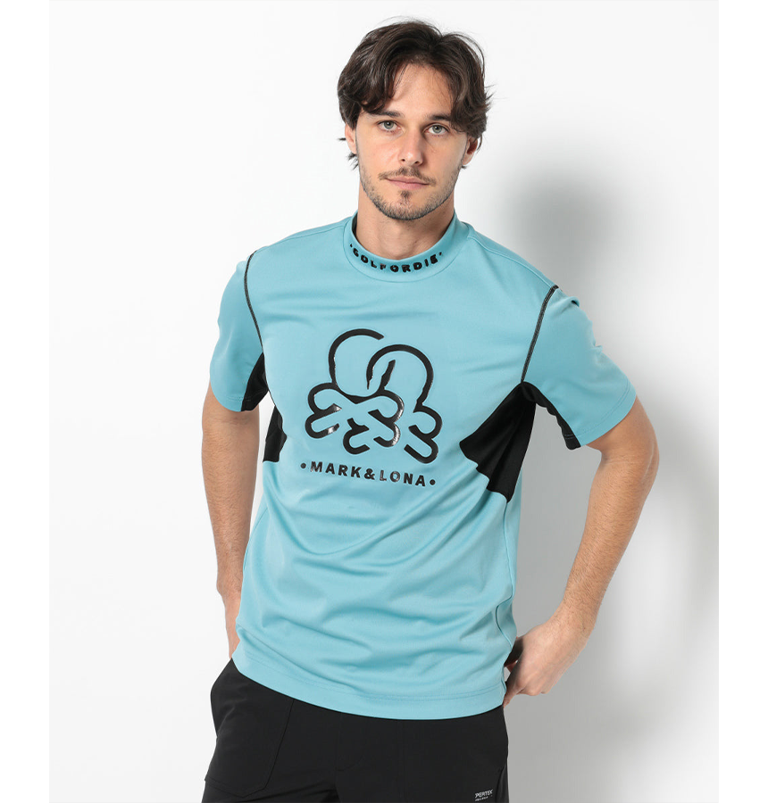 Áo golf nam tay ngắn D.D Contrast Poly Blended Mock MLM-5C-AA05 (Sax)