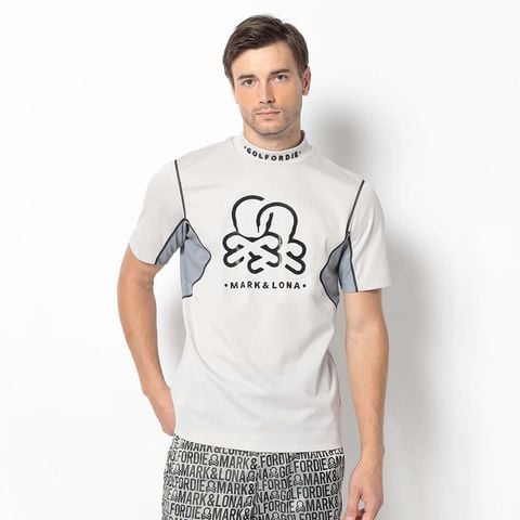 Áo golf nam tay ngắn D.D Contrast Poly Blended Mock MLM-5C-AA05 (Light Grey) | MARK & LONA