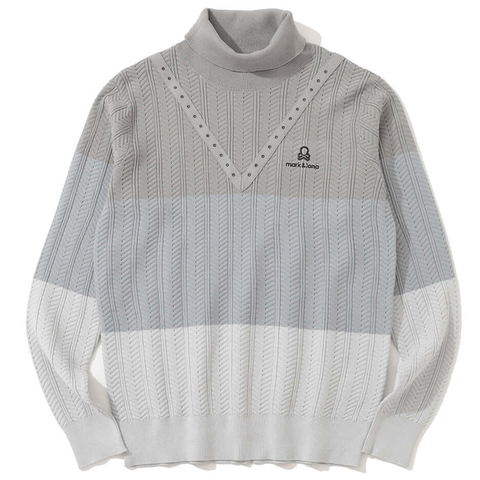 Áo golf nam tay dài H-Bone Swarovski Layered Knit MLM-5C-AB06 (Grey) | MARK & LONA