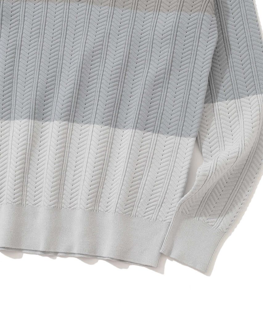 Áo golf nam tay dài H-Bone Swarovski Layered Knit MLM-5C-AB06 (Grey) |