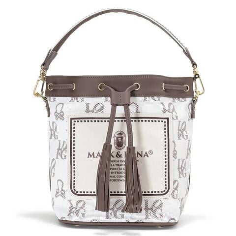 Túi golf cầm tay nữ Ever Monogram Mesh Cinch Bag MLS-5A-SB33 (Brown)  | MARK & LONA