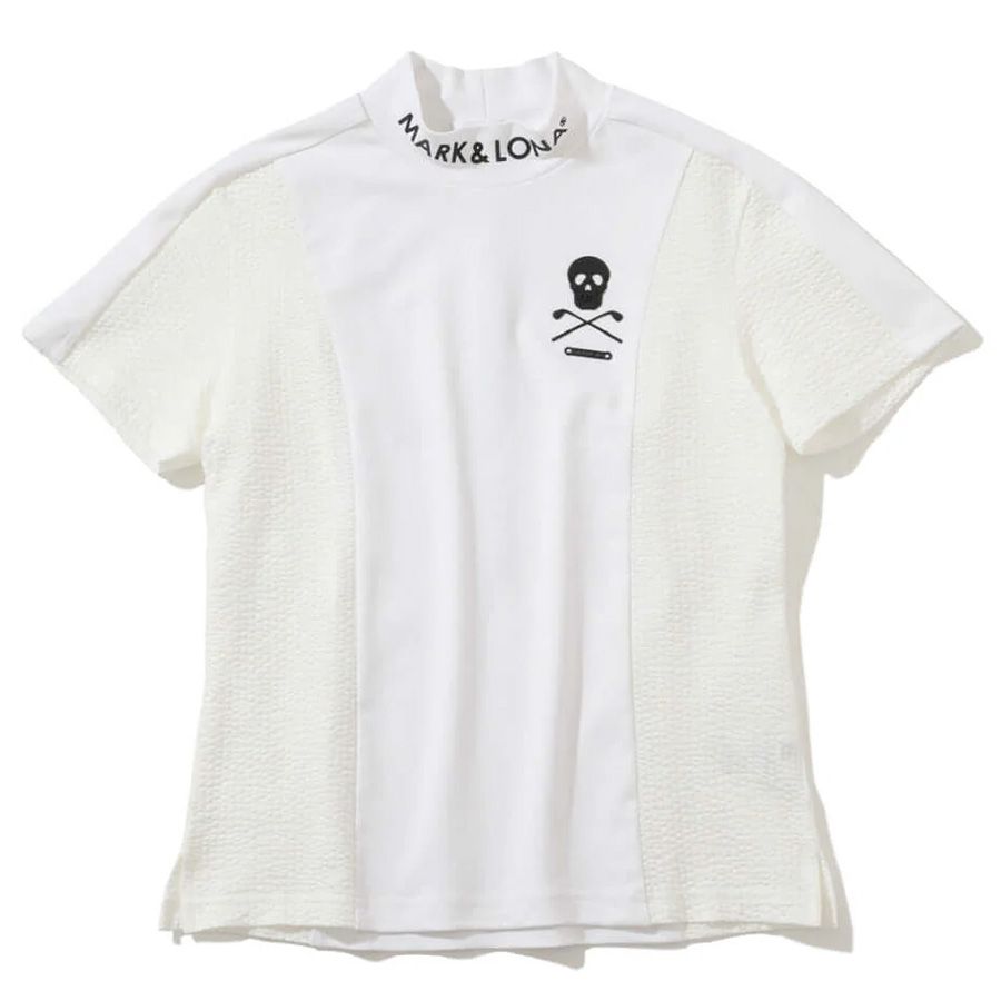 Áo golf nữ tay ngắn Calde Panel Mock Neck MLW-5A-AA05 (White) | MARK &