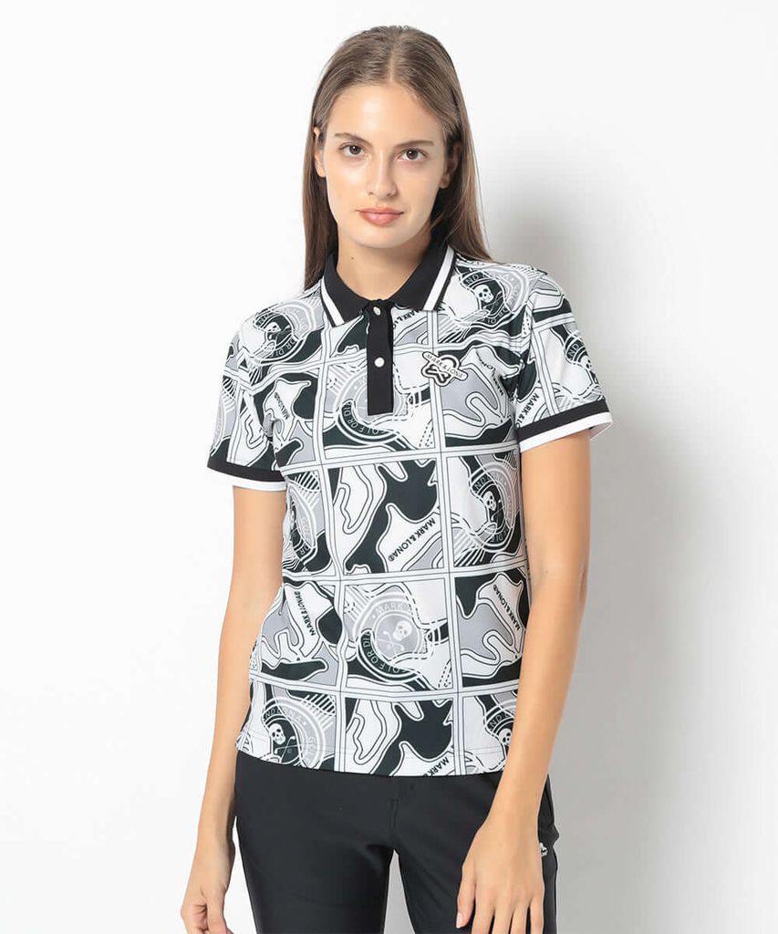 Áo golf nữ tay ngắn Gauge Block Pattern Polo MLW-5A-AP01 (Black) | MAR