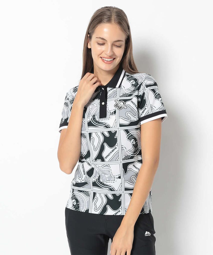 Áo golf nữ tay ngắn Gauge Block Pattern Polo MLW-5A-AP01 (Black) | MAR