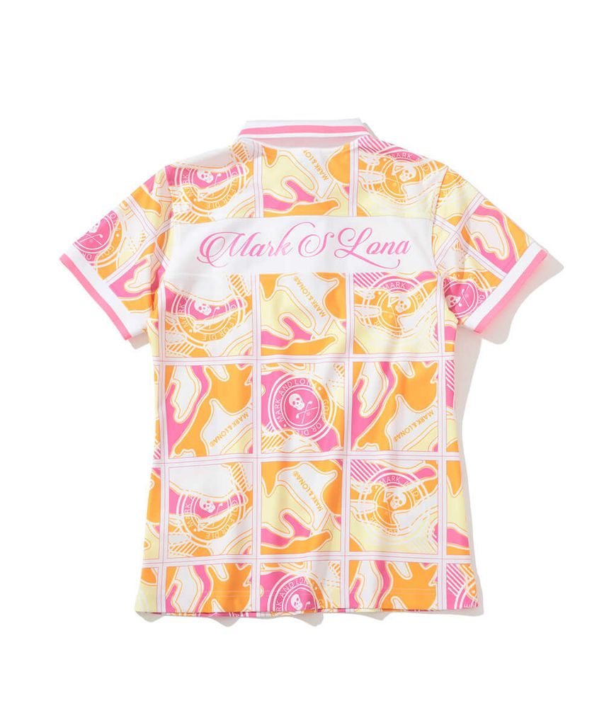 Áo golf nữ tay ngắn Gauge Block Pattern Polo MLW-5A-AP01 (Pink) | MARK
