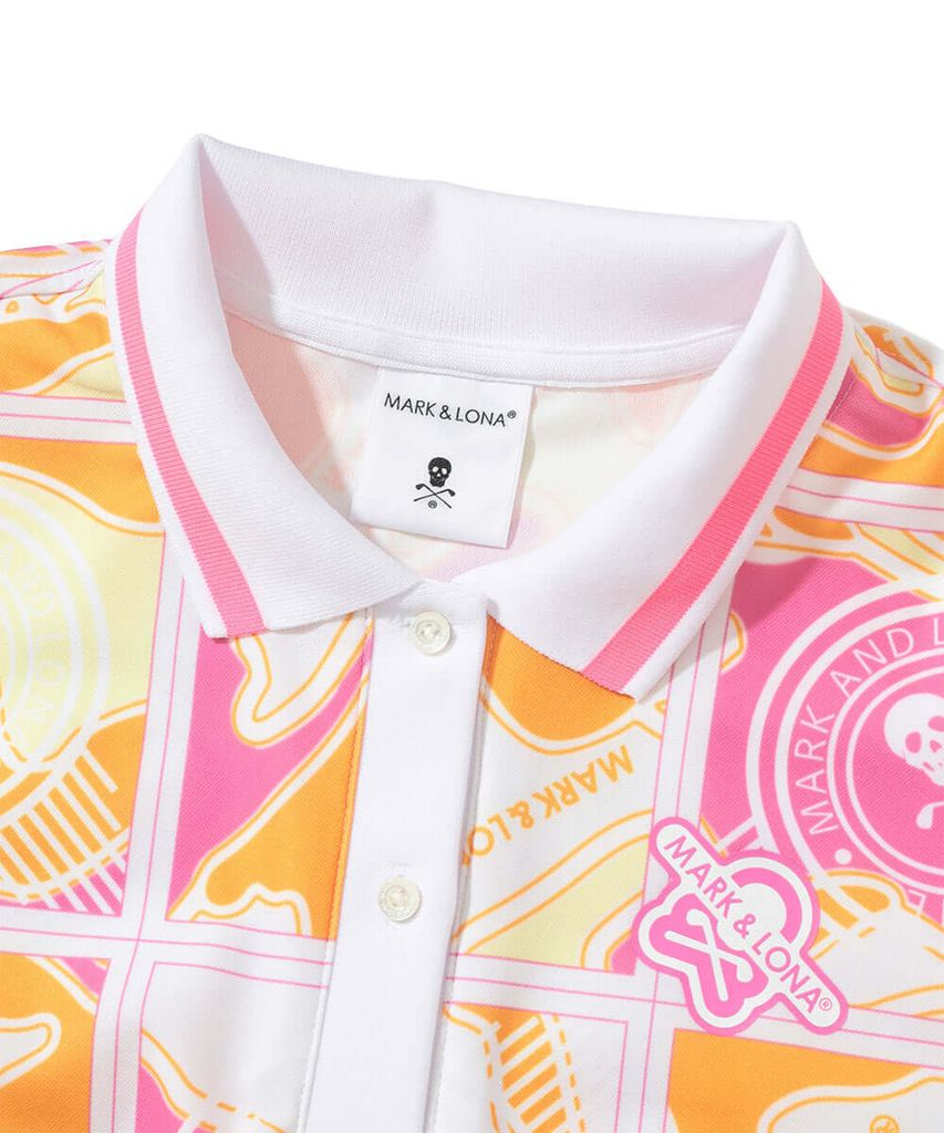 Áo golf nữ tay ngắn Gauge Block Pattern Polo MLW-5A-AP01 (Pink) | MARK