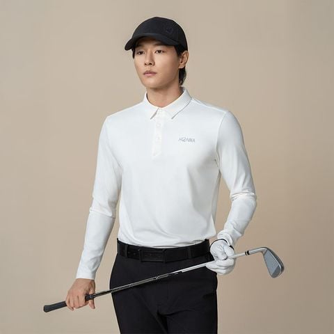 Áo golf nam tay dài BRIGHT  WHITE HMLC705B112 | HONMA