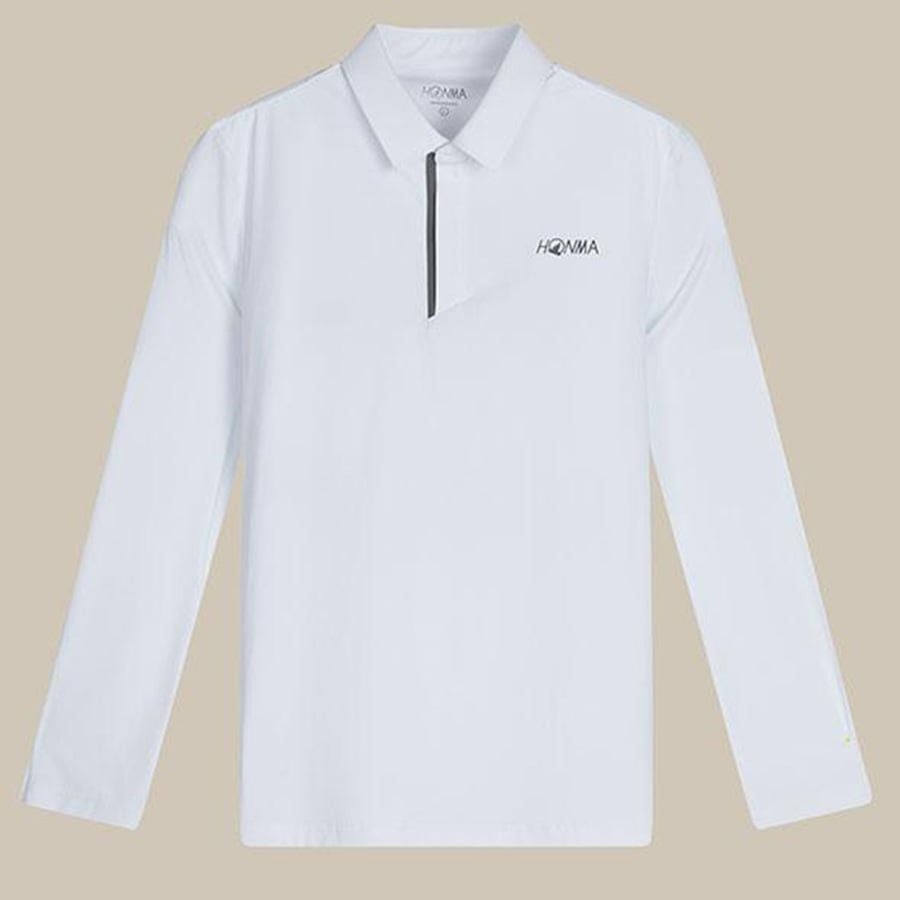 Áo golf nam tay dài BRIGHT WHITE HMLC705T222 | HONMA
