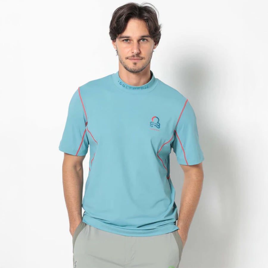 Áo golf nam tay ngắn Fluxx Mock Neck Shirt MLM-5C-AA02 (Blue) | MARK &