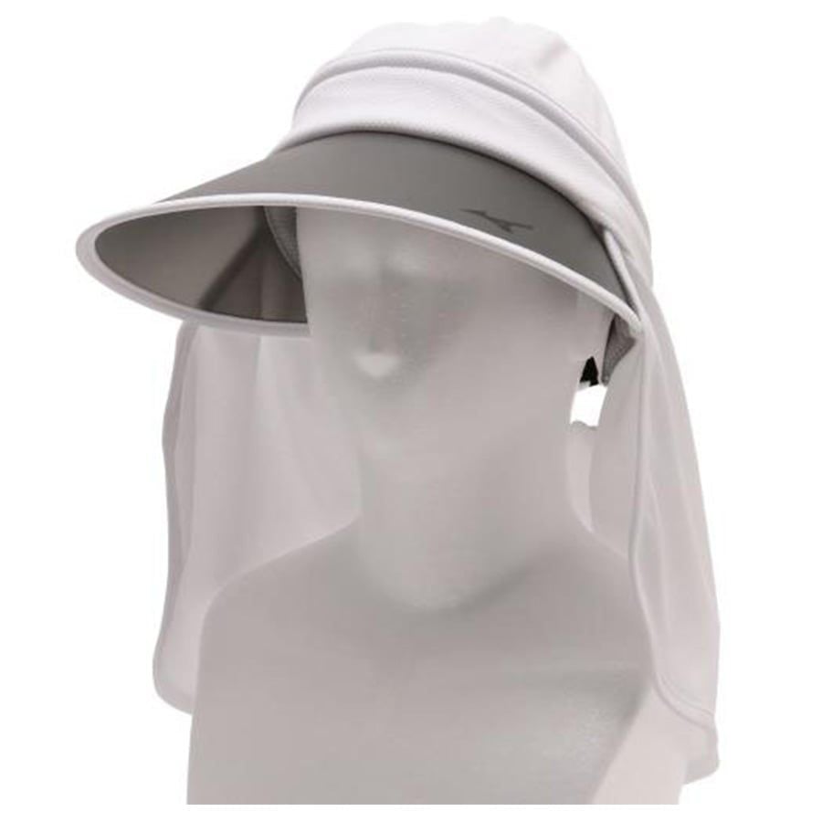 Nón kết golf nữ che gáy 4-WAY UV VISOR WHITE E2MWA22401 | Mizuno