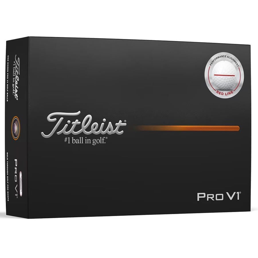 Hộp 12 Bóng golf Pro V1 2025 White PERFORMANCE ALIGNMENT RED | Titleis