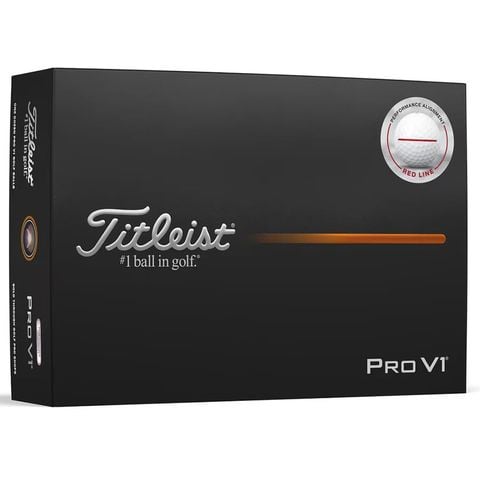 Hộp 12 Bóng golf Pro V1 2025 White PERFORMANCE ALIGNMENT RED | Titleist