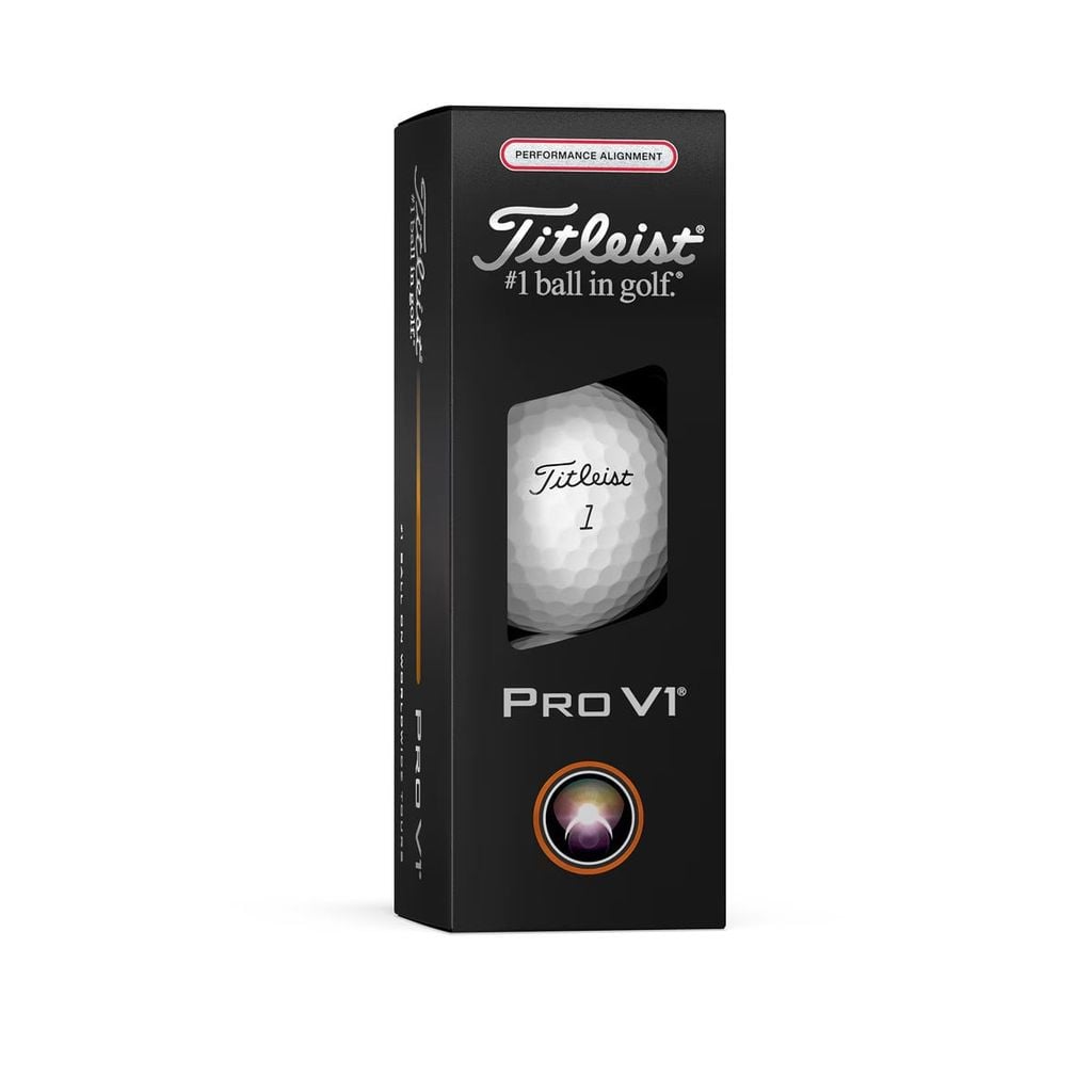 Hộp 12 Bóng golf Pro V1 2025 White PERFORMANCE ALIGNMENT RED | Titleis