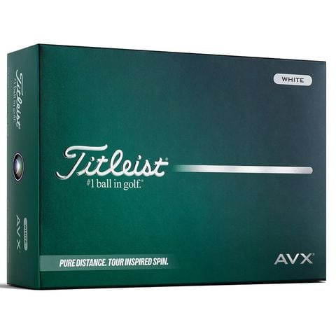 Hộp 12 bóng golf AVX Trắng 3 lớp 2026 | Titleist