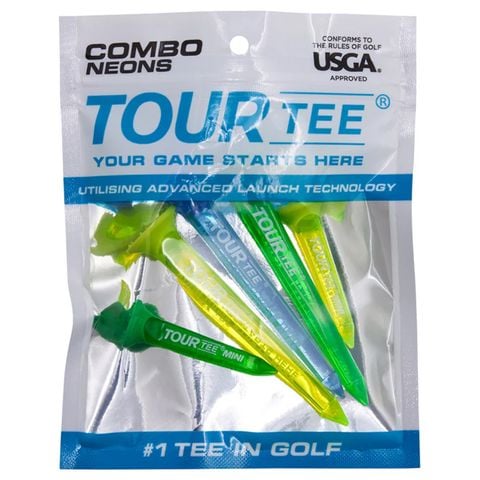 Gói 5 tee TOUR TEE COMBO NEONS BLUE Giúp bóng bay xa hơn | TourTee