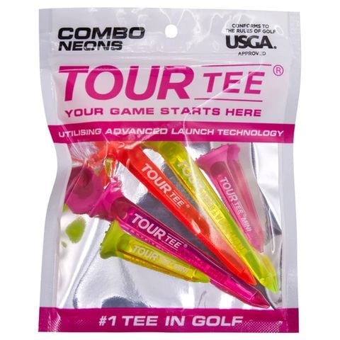 Gói 5 tee TOUR TEE COMBO NEONS PINK Giúp bóng bay xa hơn | TourTee