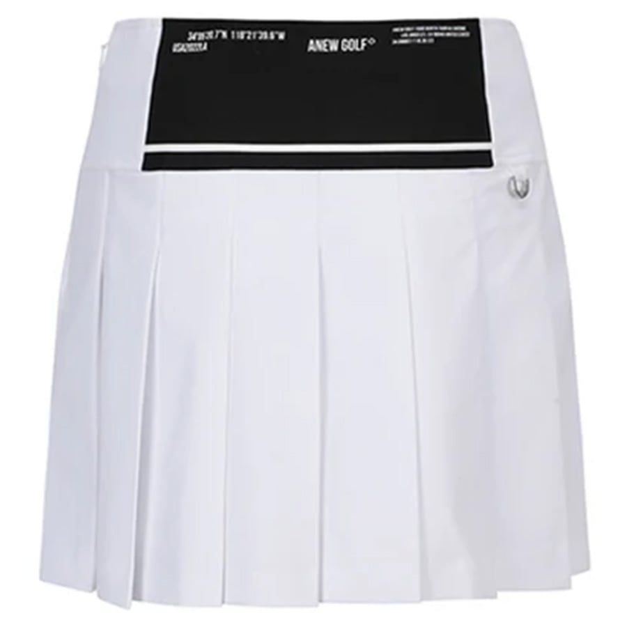 Váy golf Logo Band Point Pleats Skirt - White AGESWSQ02WH | Anew Golf