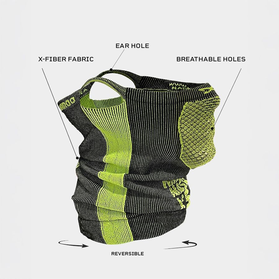 Khẩu trang X5 2-in-1 Reversible Breathable Windproof Neck Gaiter Black