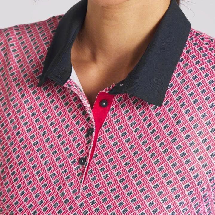 Áo golf nữ tay ngắn Puma x W Volition Multi Flag Golf Polo - Strong Re