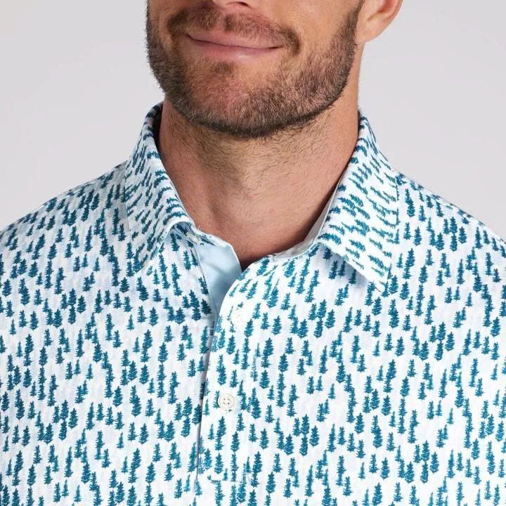 Áo golf tay ngắn nam MATTR Pines Golf Polo - Ocean Tropic - Zen Blue 6