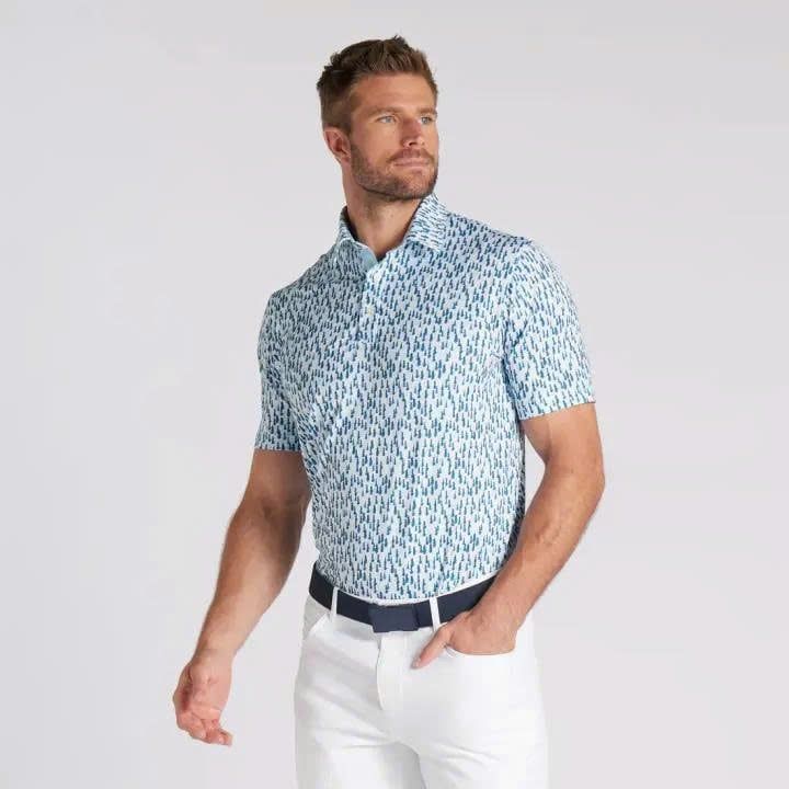 Áo golf tay ngắn nam MATTR Pines Golf Polo - Ocean Tropic - Zen Blue 6