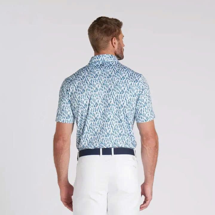 Áo golf tay ngắn nam MATTR Pines Golf Polo - Ocean Tropic - Zen Blue 6
