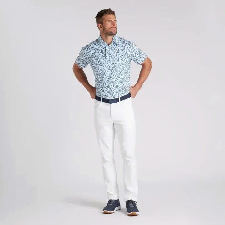 Áo golf tay ngắn nam MATTR Pines Golf Polo - Ocean Tropic - Zen Blue 6