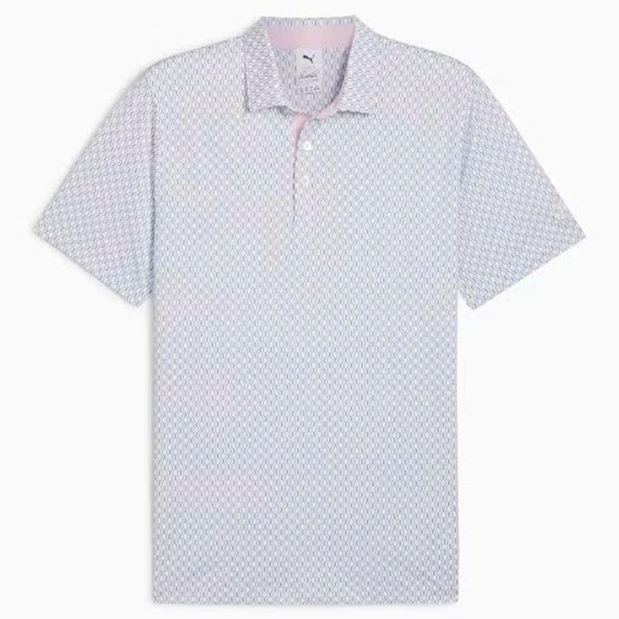 Áo golf nam tay ngắn PUMA x AP CITRUS POLO - White Glow-Deep Navy 6274