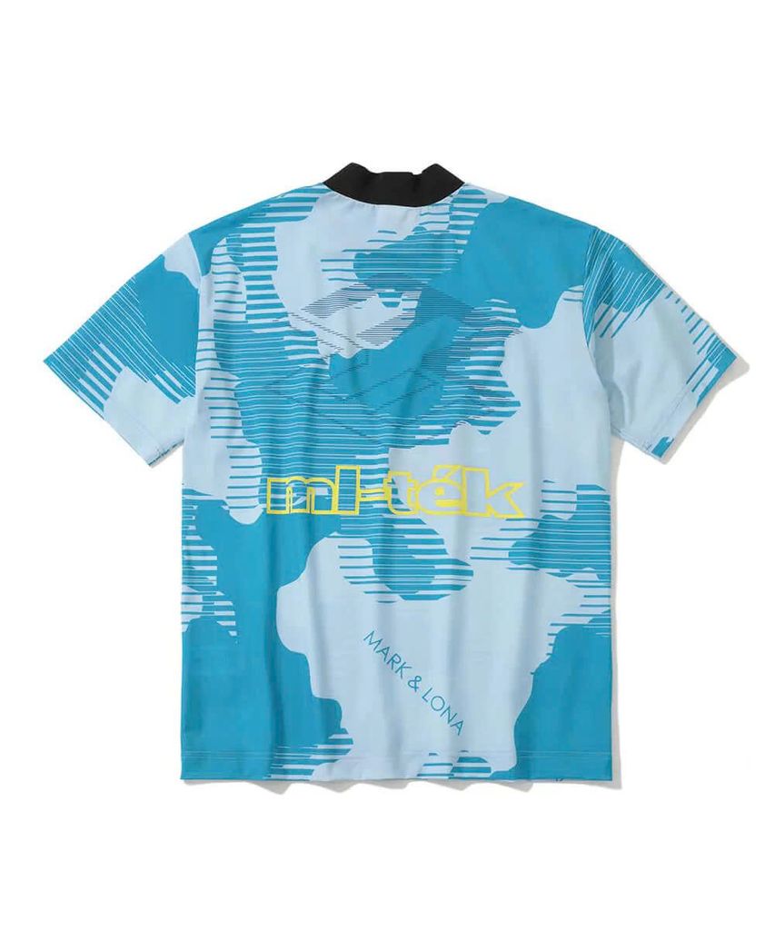 Áo golf nam tay ngắn Flow Camo Mock Neck Tee MLM-5A-AA07 (Blue) | MARK